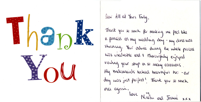 From Nicola and Jamie